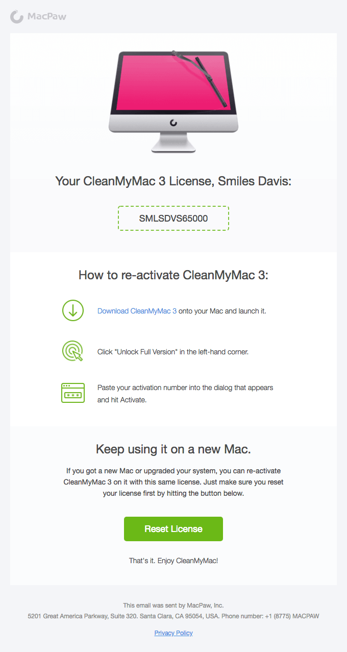 cleanmymac 3 activation code 2018