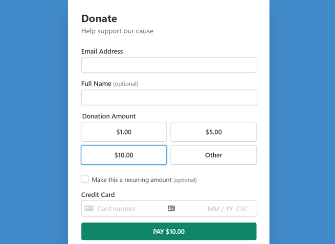 recurring donation form