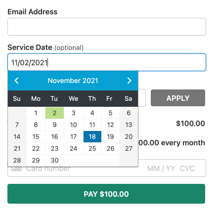 custom date field