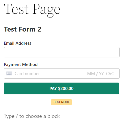 Add payment form block 3