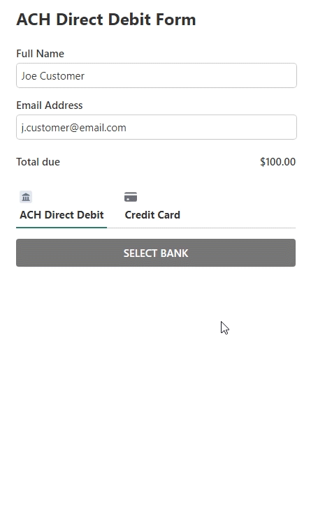 ACH payments workflow example