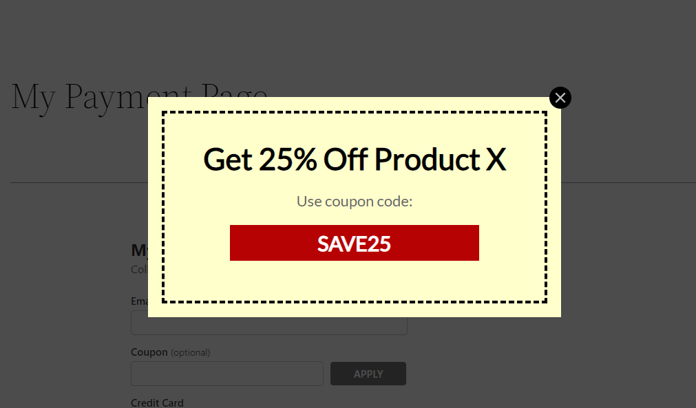 OptinMonster coupon code exit intent popup