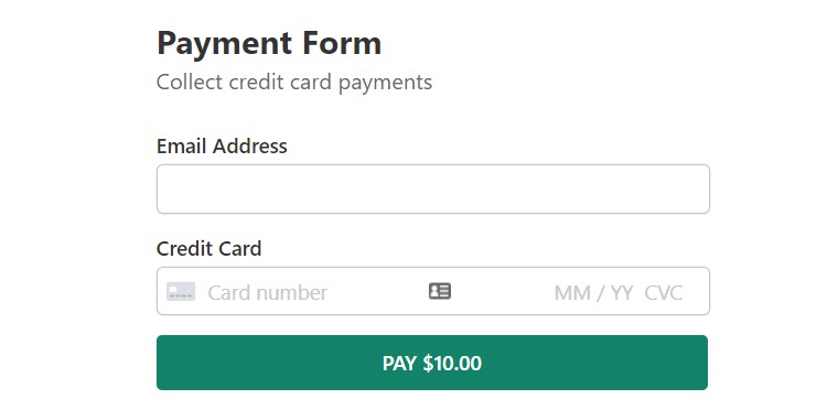 stripe payment form preview