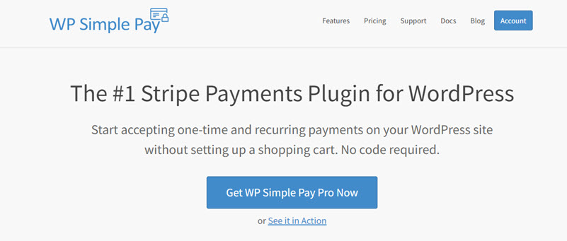 wp simple pay homepage