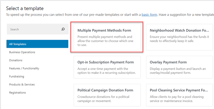 multiple payment methods form fpx