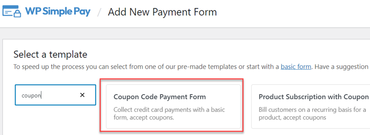 add coupon form template
