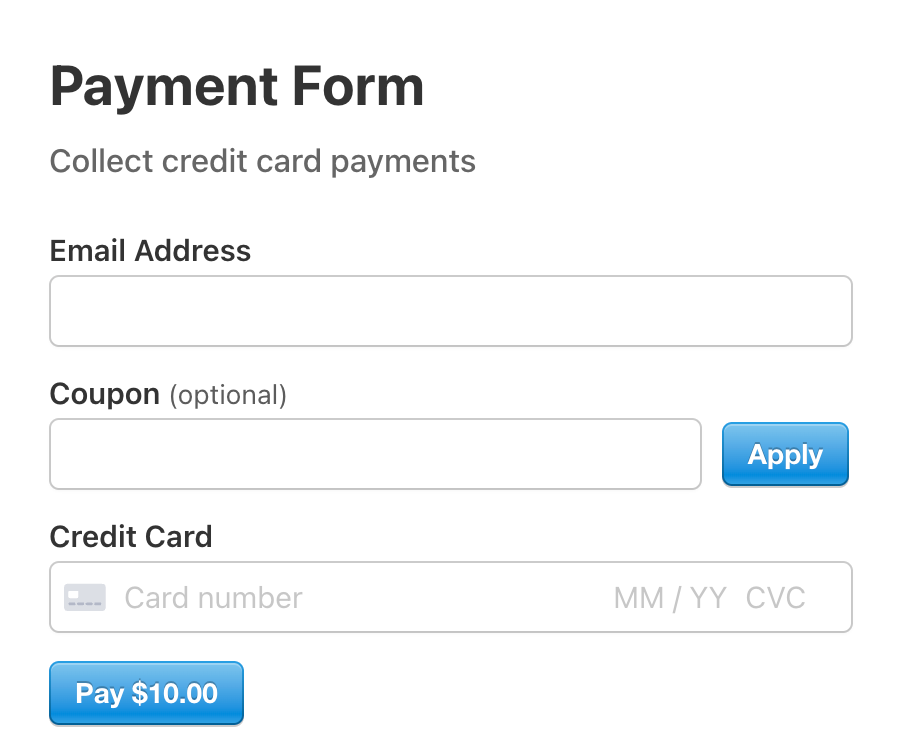 change payment form button styles stripe blue
