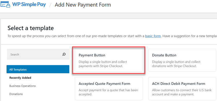 choose payment button template