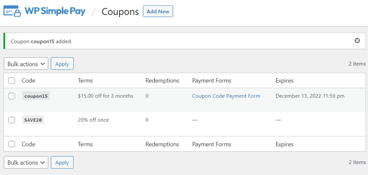 Create and use payment discount codes