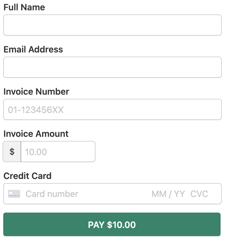 Invoice payment form