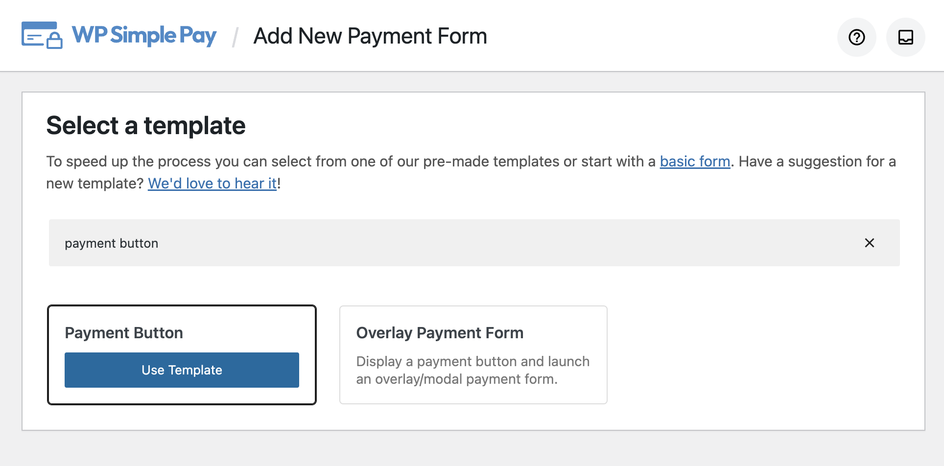 Payment button template