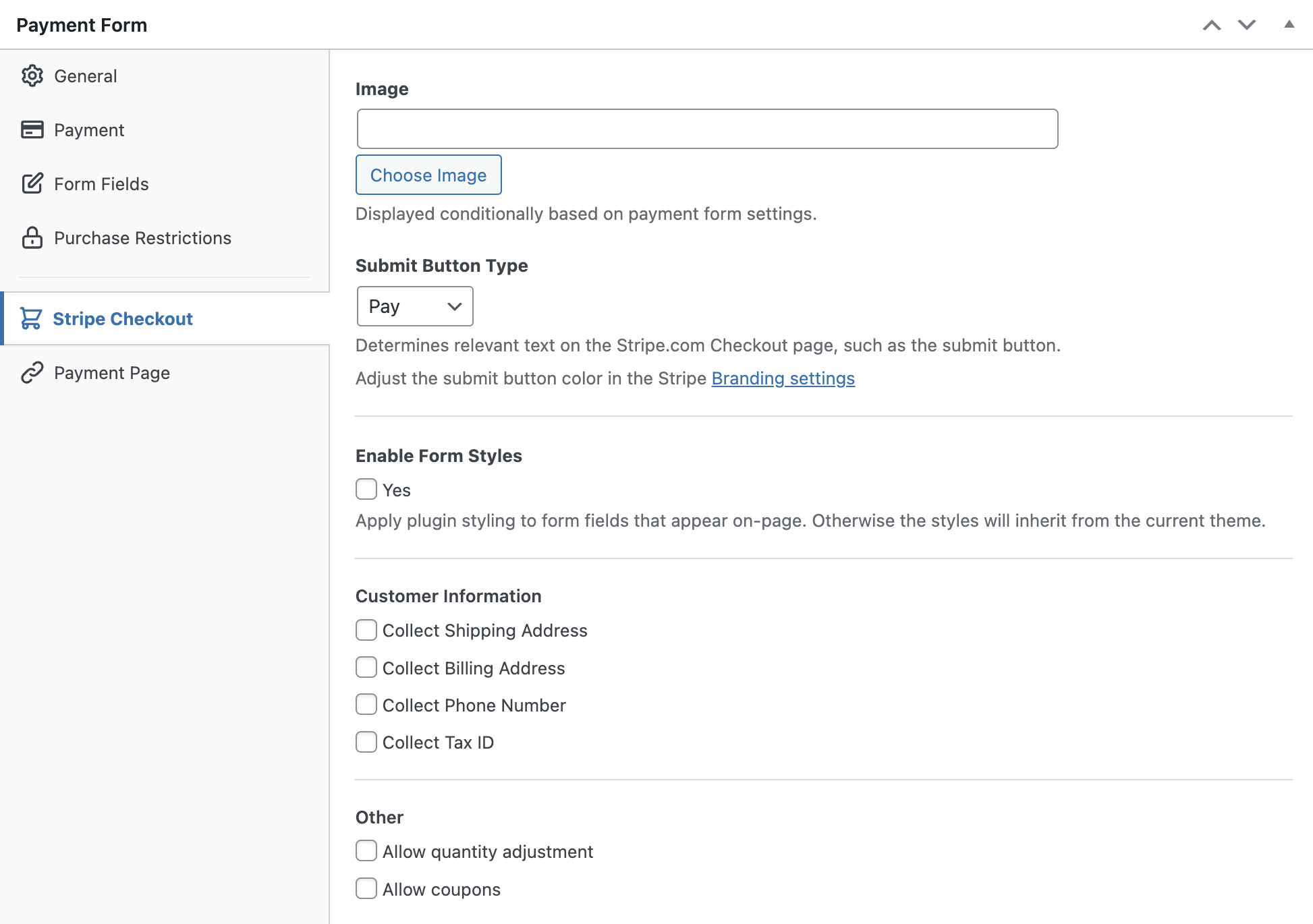 WP Simple Pay Stripe Checkout settings