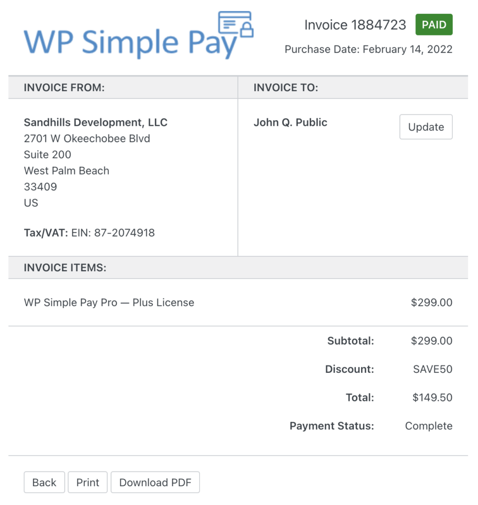 How To Create An Invoice For Your WP Simple Pay Pro Plugin Purchase ...