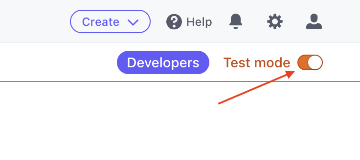 Stripe test mode toggle