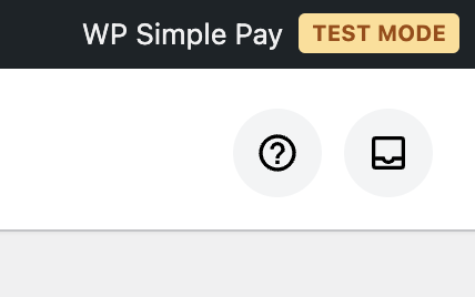 WP Simple Pay Test Mode badge in the admin toolbar