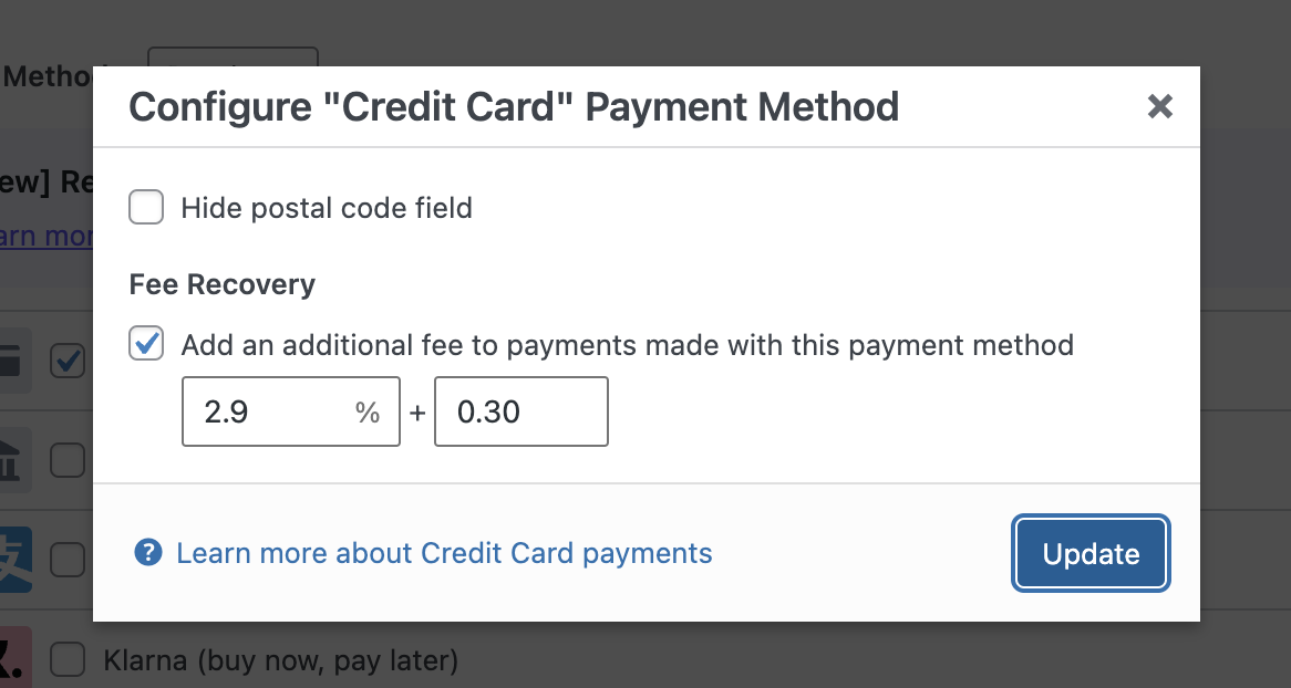 stripe fee recovery payment recovery amounts