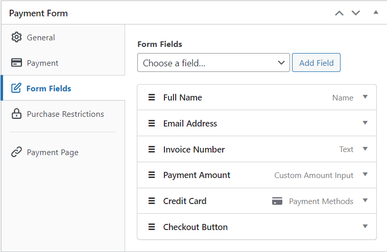 sell a service form fields