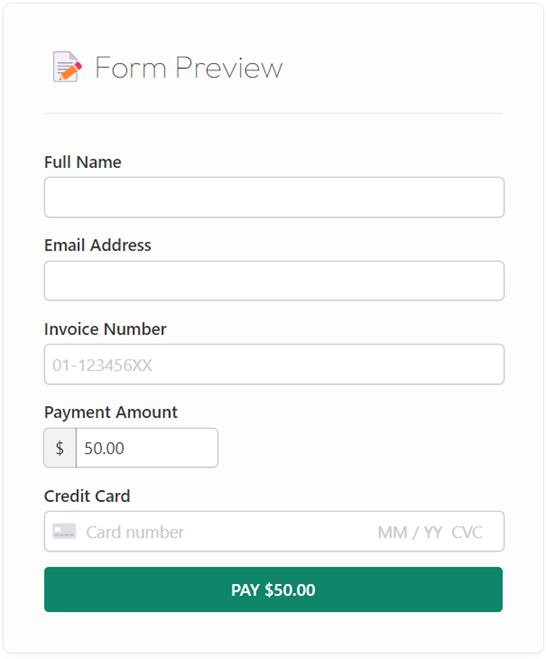 sell services form preview