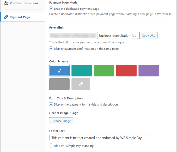 service form landing page