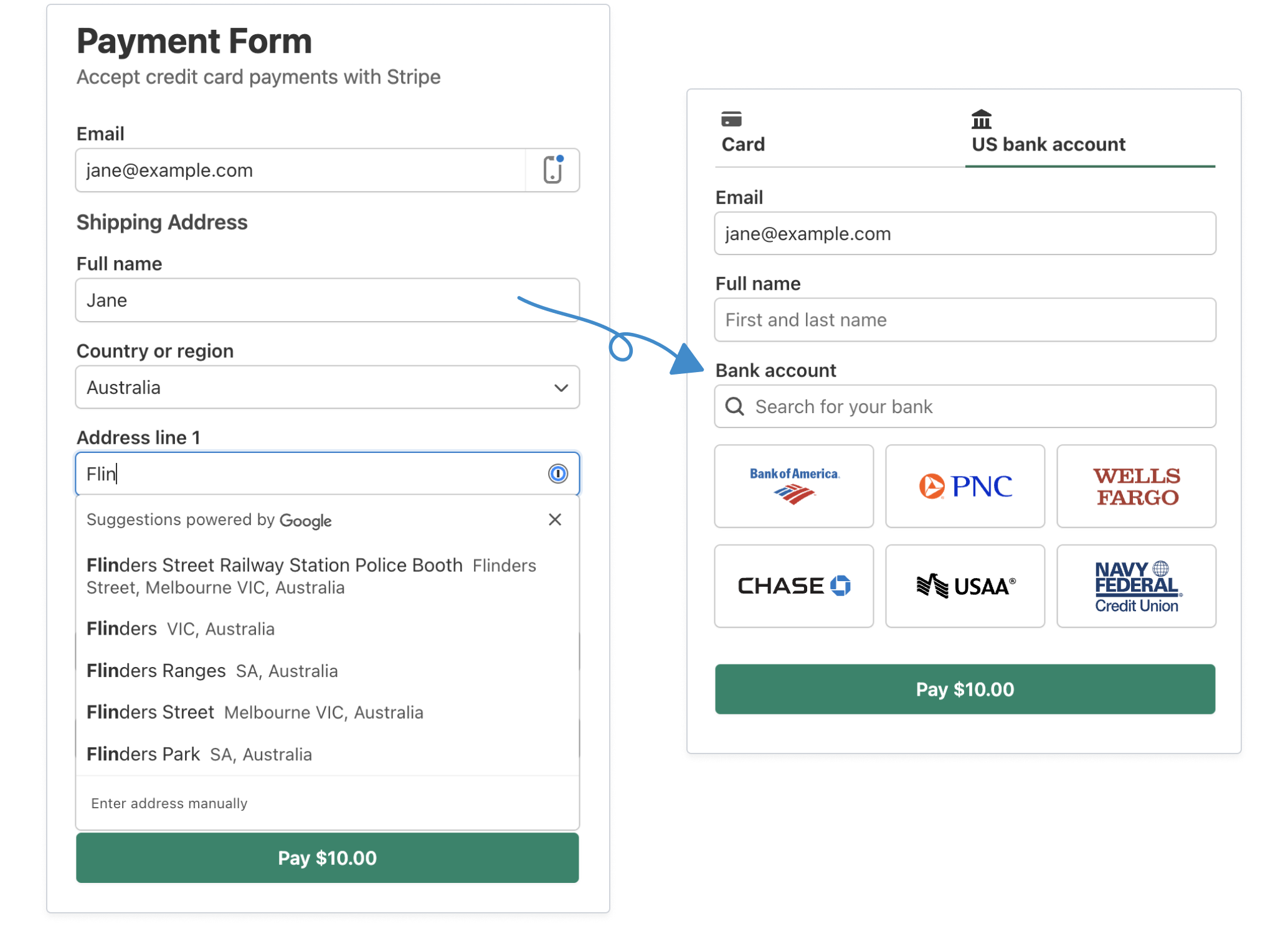 stripe universal payment element