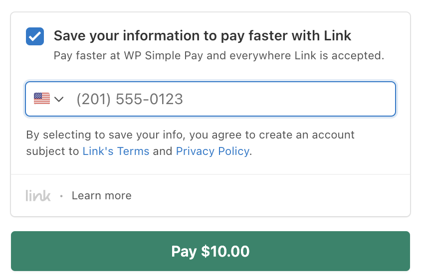 WP Simple Pay Stripe Link