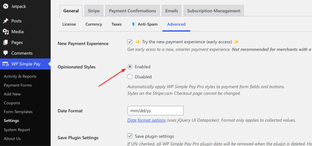 stripe payment element