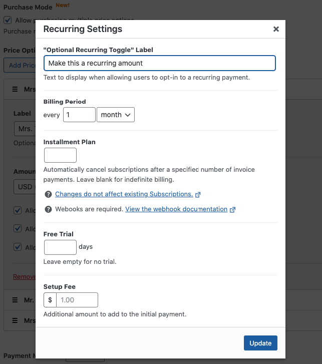 donation form